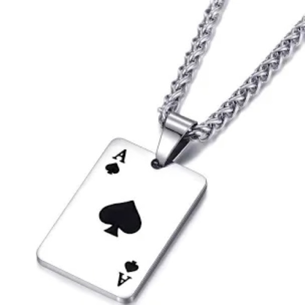 Ace of Spades Card Pendant Necklace